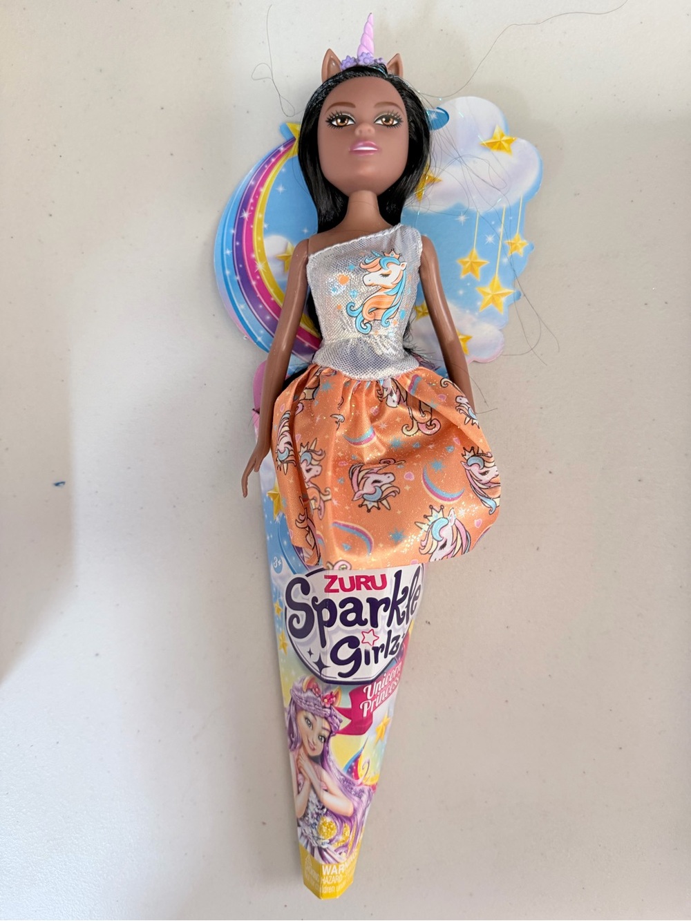 Zuru Sparkle Girlz Unicorn Princess Doll - Orange Dress